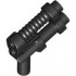 Minifigure, Weapon Gun, Two Barrel Pistol - 8-Rib Top Barrel: {черен}