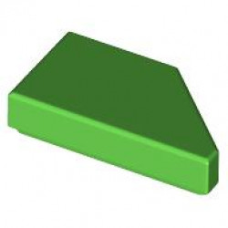 TILE 1X2, DEG. 45, CUT, LEFT: {ярко зелен}