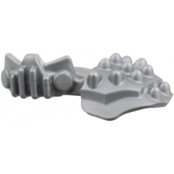 Minifigure Armor Shoulder Pad with Spikes and Face Guard: {сребърно метален}
