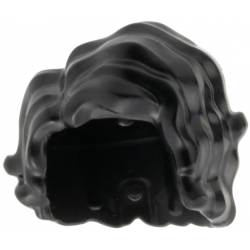 Minifigure, Hair Mid-Length Tousled, Wavy and Parted on Right: {черен}