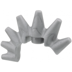 Minifigure, Hair Mohawk Conical Spikes - Flexible Rubber: {сребърно метален}