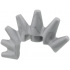Minifigure, Hair Mohawk Conical Spikes - Flexible Rubber: {сребърно метален}