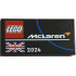 Tile 2 x 4 with LEGO and McLaren Logos, United Kingdom Flag (Union Jack) and White '2024' Pattern: {черен}