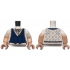 Torso Female Dark Blue Vest, White Blouse with Light Bluish Gray Squares and Flowers, Light Nougat Neck Pattern / Light Nougat Arms with Molded White Short Sleeves Pattern / Light Nougat Hands: {бял}