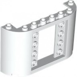 Panel 2 x 8 x 4 with 2 x 3 1/3 Cutout with 4 Studs on Each Side: {бял}