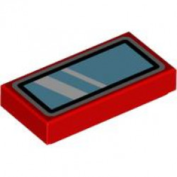 FLAT TILE 1X2, NO. 474: {ярко червен}