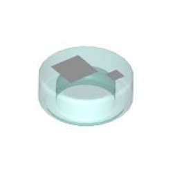 FLAT TILE 1X1, ROUND, NO. 337: {прозрачно светло син}