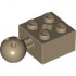 Technic, Brick Modified 2 x 2 with Ball Joint and Axle Hole with 6 Holes in Ball: {пясъчно жълт}
