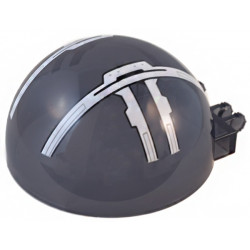 Windscreen 6 x 6 x 3 Canopy Half Sphere with Dual 2 Fingers with SW Rebel Ghost Cockpit, White Perpendicular Lines with Rivets and Black Outlines Pattern: {прозрачно черен}