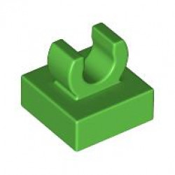 PLATE 1X1 W. UP RIGHT HOLDER: {ярко зелен}
