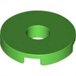 FLAT TILE 2X2 ROUND W. HOLE Ø4.85: {ярко зелен}