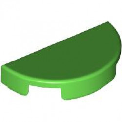 TILE 1X2, W/ 1/2 CIRCLE: {ярко зелен}