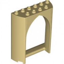 WALL 2X6X6, 1/2 CIRCLE, W/ CUT OUT: {тухлено жълт}