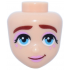 Mini Doll, Head Friends with Thick Dark Red Eyebrows, Medium Azure Eyes, Bright Pink Lips, Eyeshadow and Face Paint, Smirk Pattern: {светло нуга}