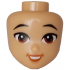 Mini Doll, Head Friends with Black Eyebrows, Reddish Brown Eyes, Nougat Lips, Dark Orange Open Mouth Rounded Smile with Teeth Pattern: {умерен тан}