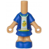 Micro Doll, Body with Molded Blue Short Layered Dress and Shoes and Printed White Shirt with Bright Green Collar and Leaves, Yellow Lemon and Stripes Pattern: {умерен тан}