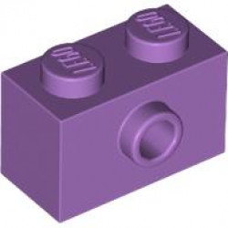 BRICK 1X2 W/ 1 KNOB: {умерено лавандулов}
