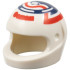 Minifigure, Headgear Helmet Motorcycle (Standard) with Dark Blue Ring and Red Wavy Line Pattern: {бял}