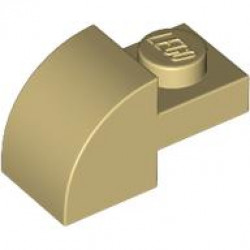 BRICK, 1X2X1, BOW, W/ CUTOUT: {тухлено жълт}