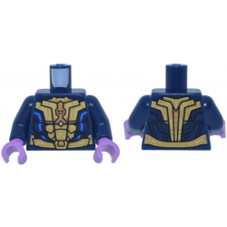 Torso Gold and Medium Nougat Breastplate and Belt, Blue Armor Accents Pattern / Dark Blue Arms / Medium Lavender Hands: {земно син}