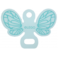 Plastic Part for Set 42661 - Wings Fairy / Bumblebee Shape with Dark Turquoise Veins on Light Aqua Background Pattern: {мултикомбинация}