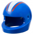 Minifigure, Headgear Helmet Motorcycle (Standard) with White Thick Stripe and Red Thin Stripes Pattern: {ярко син}
