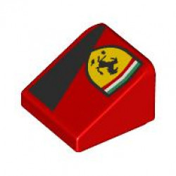 ROOF TILE 1X1X2/3, NO. 25, LEFT: {ярко червен}