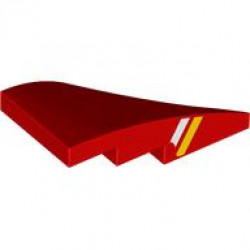 BRICK 2X4X1, HALF BOW W/ CUT, L., NO. 1: {ярко червен}