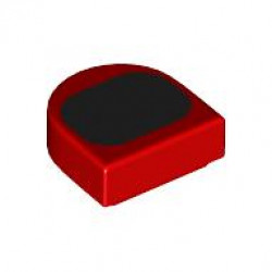FLAT TILE 1X1, 1/2 CIRCLE, NO. 57: {ярко червен}