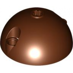 DOME 5X5X2.5, W/ CROSS HOLE: {червеникаво-кафяв}