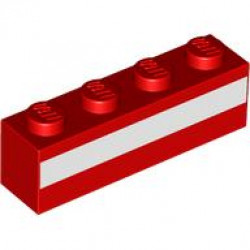 BRICK 1X4, NO. 102: {ярко червен}