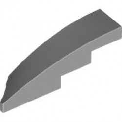 BRICK 1X4X1, HALF BOW W/ CUT, RIGHT: {умерено каменно сив}
