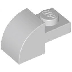 BRICK, 1X2X1, BOW, W/ CUTOUT: {умерено каменно сив}