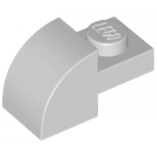 BRICK, 1X2X1, BOW, W/ CUTOUT: {умерено каменно сив}