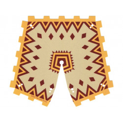 Cloth Tent / Roof Pyramid with Bright Light Orange and Dark Red Zigzag Lines and Diamonds Pattern: {тухлено жълт}