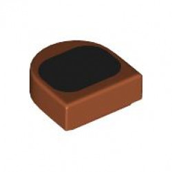FLAT TILE 1X1, 1/2 CIRCLE, NO. 55: {тъмно оранжев}