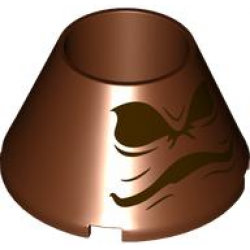 Hollow No Studs with Dark Brown Eyes and Mouth Pattern (HP Sorting Hat Face): {червеникаво-кафяв} Hollow No Studs with Dark Brown Eyes and Mouth Pattern (HP Sorting Hat Face): {червеникаво-кафяв}