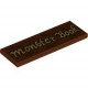 Tile 2 x 6 with Dark Brown Spots and Splatters and Gold Script 'Monster Book' Pattern: {червеникаво-кафяв}