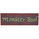 Tile 2 x 6 with Dark Brown Spots and Splatters and Gold Script 'Monster Book' Pattern: {червеникаво-кафяв}