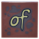Tile 2 x 2 with Dark Brown Spots and Splatters and Gold Script 'of' Pattern: {червеникаво-кафяв}