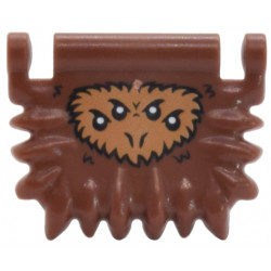 Minifigure, Utensil Book Cover, Fangs Around Edge with Medium Nougat Fur and 4 Black and White Eyes Pattern: {червеникаво-кафяв}
