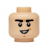 Minifigure, Head Thick Black Eyebrows, Medium Nougat Chin Dimple, Open Mouth Grin with Buck Teeth Pattern: {светло нуга}