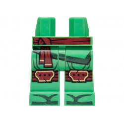 Hips and Legs with Dark Red Sash and Gold Kneepads, Dark Green Robe Ends and Toes Pattern: {ярко зелен}