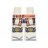Hips and Legs with Coral Sash, Robe Ends with Dark Blue Hem, Gold Knee Pads and Sand Blue Toes Pattern: {бял}