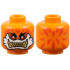 Minifigure, Head Alien Reddish Orange Tattoos, Black Eyebrows, Red Eyes, White Around Mouth, Gold Sharp Teeth Pattern: {ярко оранжев}