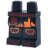 Hips and Legs with Dark Red and Gold Sash and Knee Pads, Robe Ends with Orange Trim and Zori Sandals Pattern: {черен}