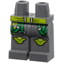 Hips and Legs with Lime Belt and Kneepads, Bright Green Straps with Silver Buckles Pattern: {тъмно каменно сив}
