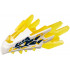 Dragon Head (Ninjago) Jaw with Spikes, 4 Studs and 2 Bar Handles with Molded White Face and Printed Yellow Lightning, Dark Blue Markings Pattern: {прозрачно жълт}