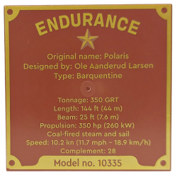 Tile 6 x 6 with Bottom Tubes with Gold 'ENDURANCE' and 'Model no. 10335' Pattern: {червеникаво-кафяв}