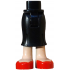 Mini Doll Hips and Skirt Long, Light Nougat Legs and Red Shoes Pattern - Thick Hinge: {черен}